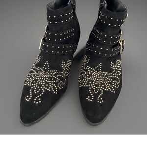 Topshop Black Studded Ankle Boots